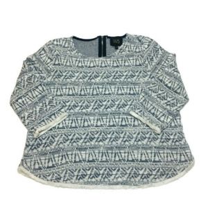 Anthropologie W5 Woven Geo Print Fringe Trim Top